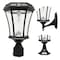 Gama Sonic Victorian Bulb Solar Light w/GS Solar Light Bulb, Wall/Pier/3 in. Fitter Mounts, Black 94B033 - alternate 4